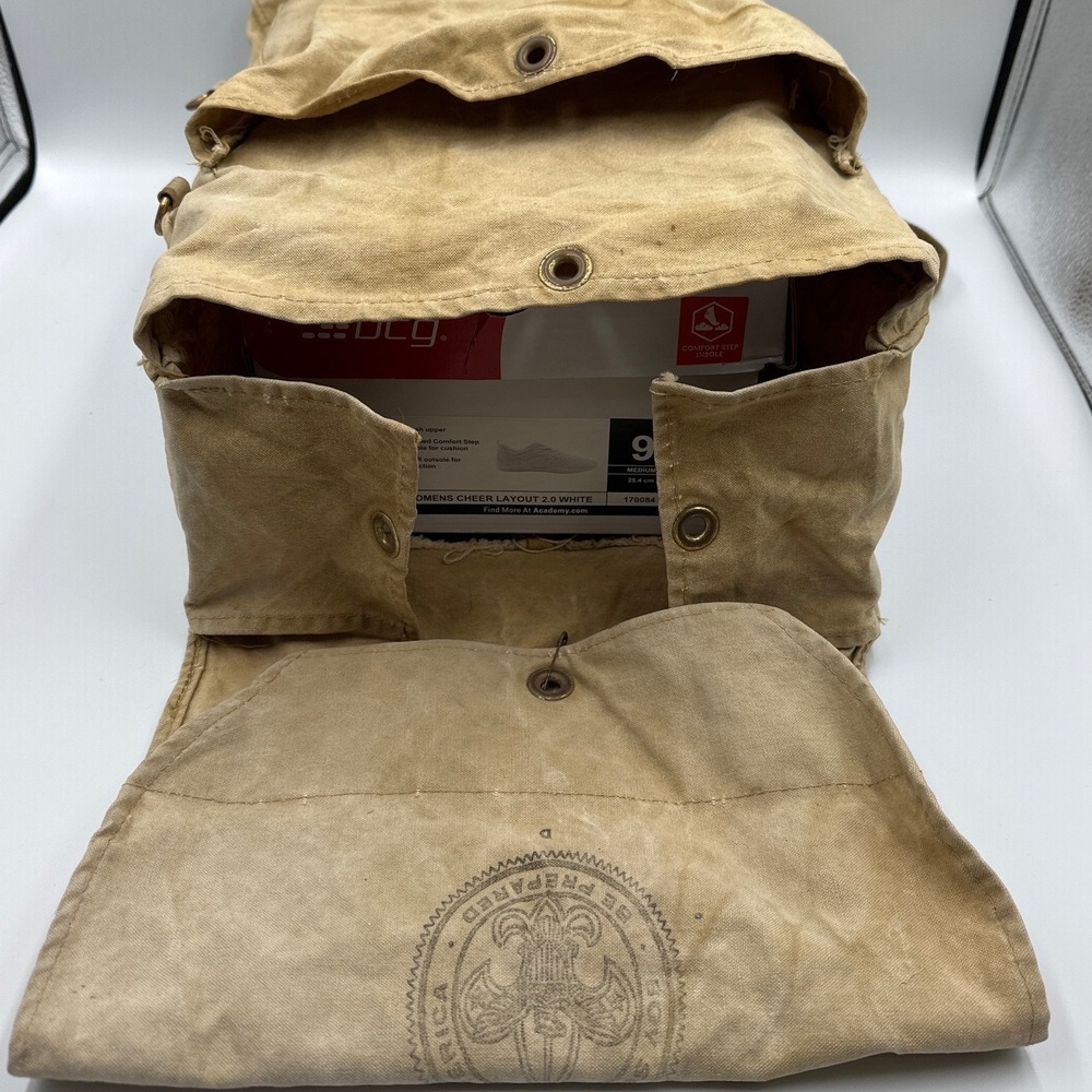 Vintage Boy Scouts of America No 573 Haversack Tan Canvas Backpack BSA Logo - Picture 5 of 6